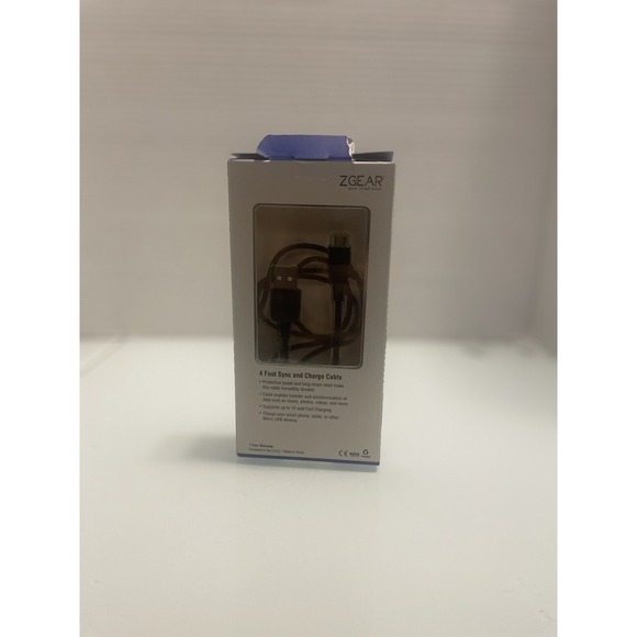 Zgear 4 Foot Sync & Charge Cable For Micro Usb - Picture 1 of 4